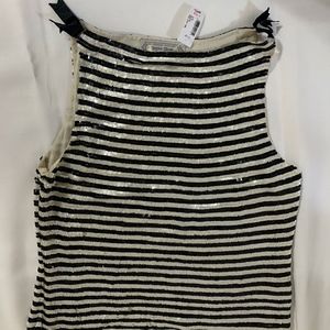 Black & White Square Sequin Top- NWT